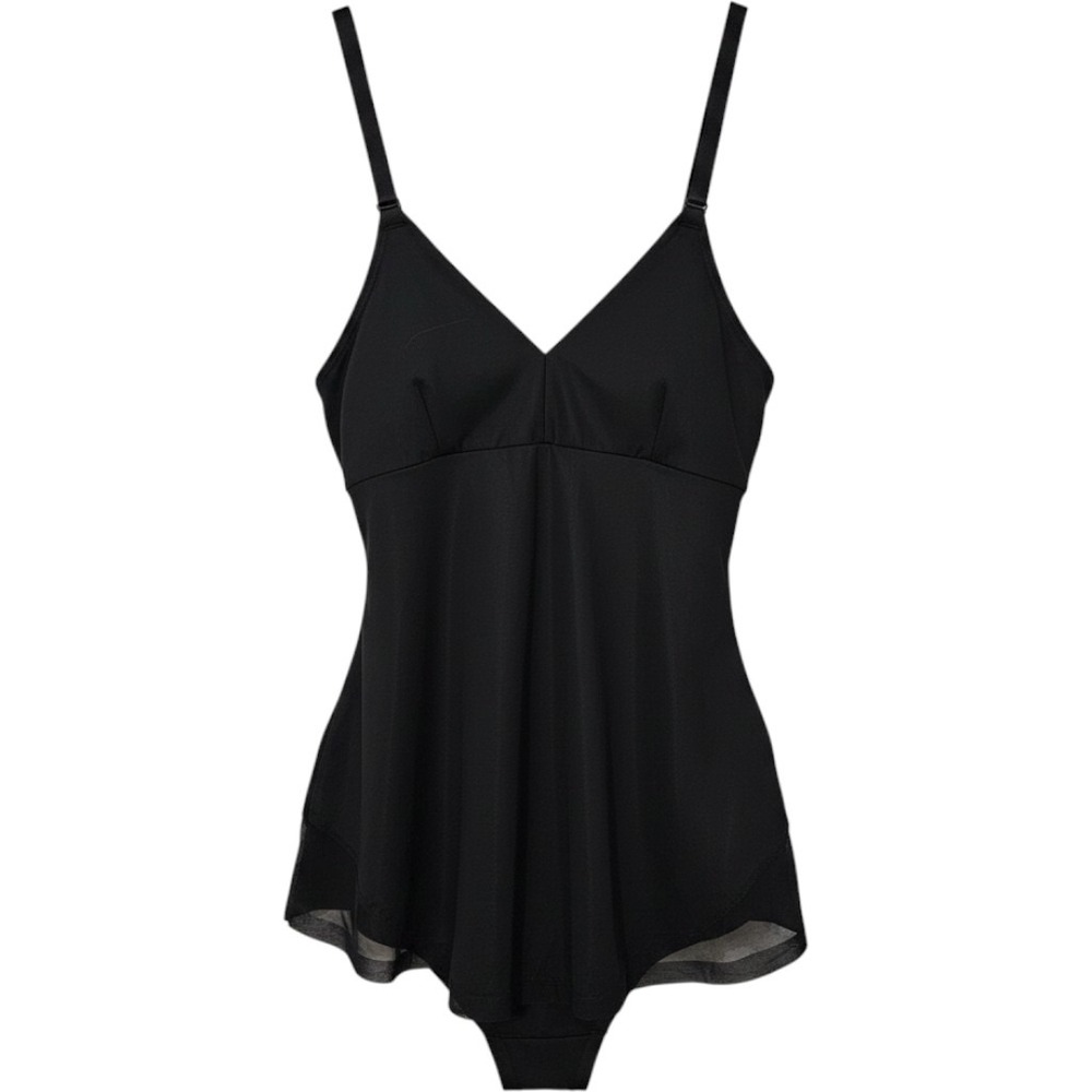 Red Hot by Spanx Black Bodysuit Shapewear V-Neck Mesh Trim Womens XL Firming